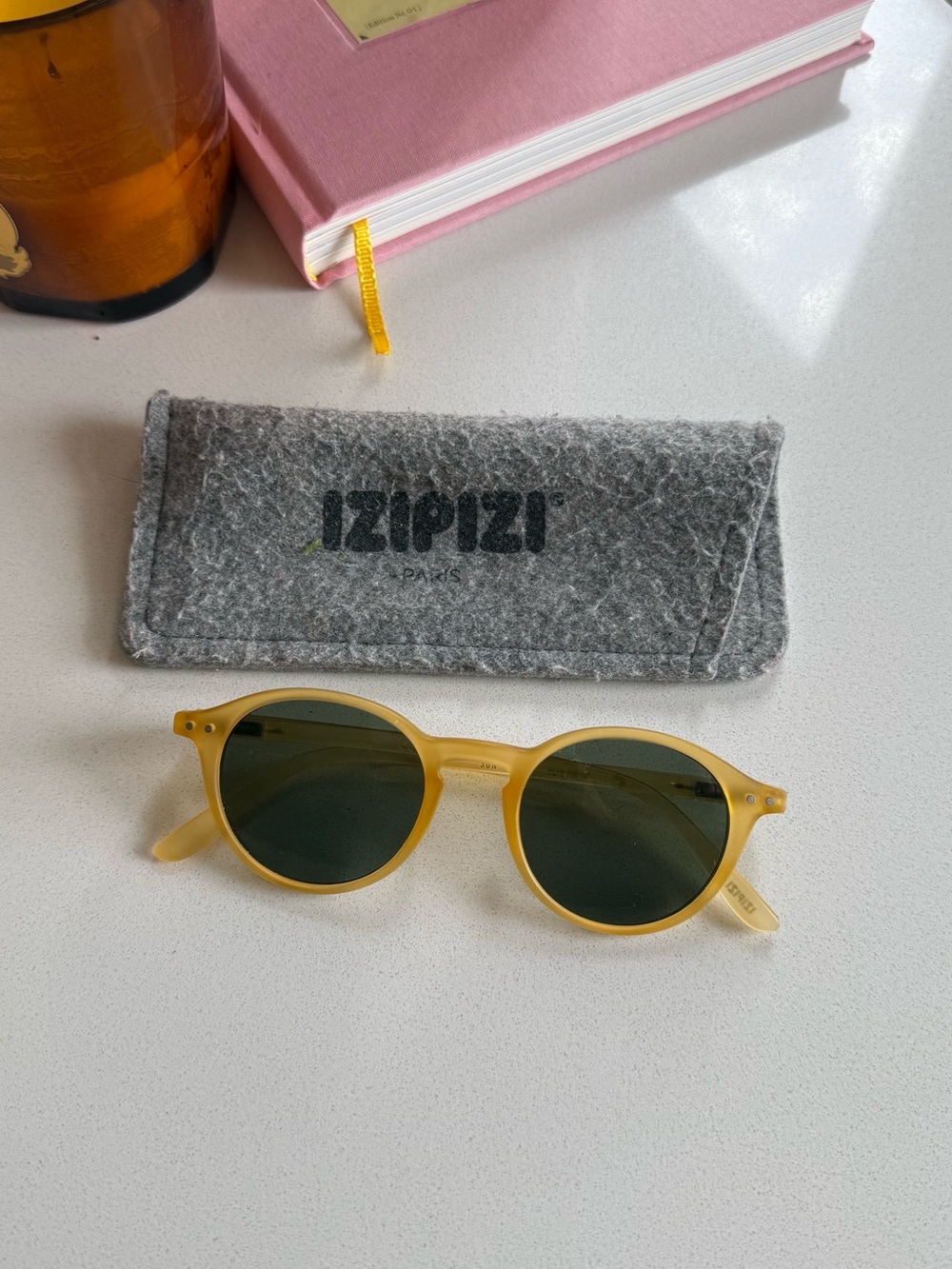 Unisex Izipizi Yellow Round Sunglasses